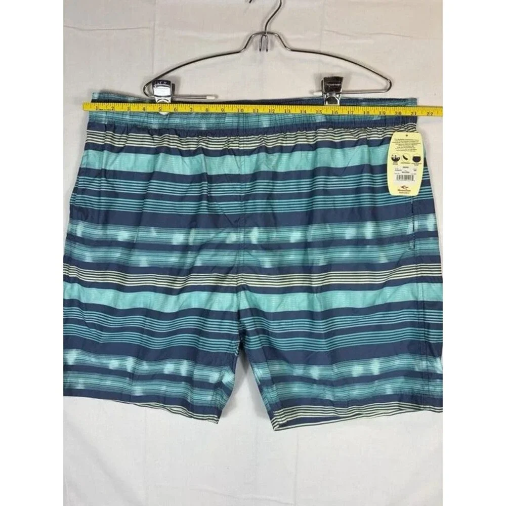 Hawaiian Authentics UPF50 Classic Swim Trunks Lined Blue Stripe Men’s XXL NWT
